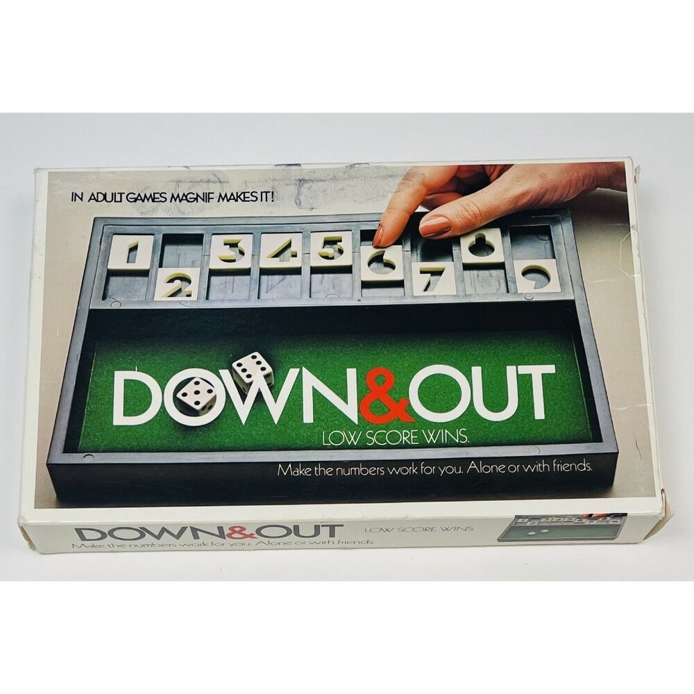 VTG 1979 MAGNIF Down & Out Low Score Wins Dice Board Game 2231 COMPLETE EUC
